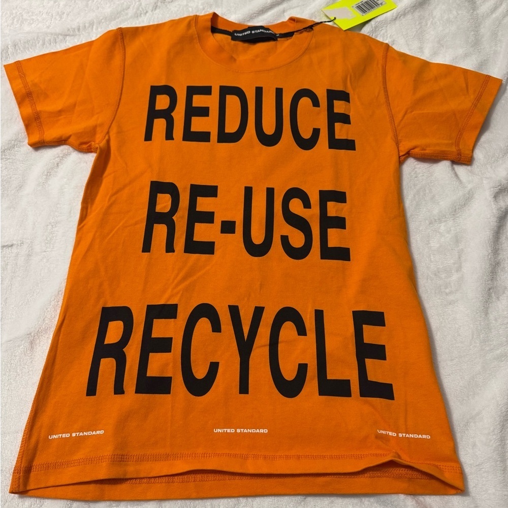 United Standard Reduce Re-Use Recycle Orange Graphic Tee